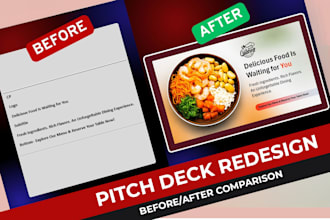 redesign and improve an existing pitch deck presentation