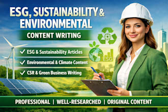 write esg, sustainability and environmental content for your business