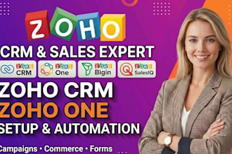 expertly setup zoho bigin, zoho crm automation, zoho salesiq, zoho salesinbox