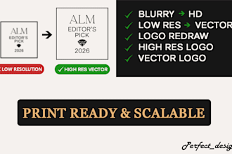 redraw your blurry logo into high resolution vector