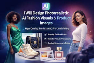 design photorealistic ai fashion visuals and product images