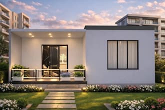 rebuild 3d exterior design, tiny house,modern building,interior design rendering
