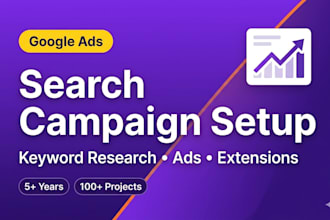 set up google ads search campaign with keyword research and ad copy