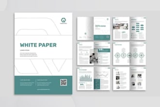 write white paper design,pitch deck,report,summary,business document and project