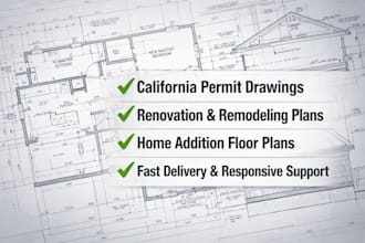california city permit for renovation , remodeling, addition drawings floor plan