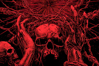 make a horror illustration, artwork, dark cover
