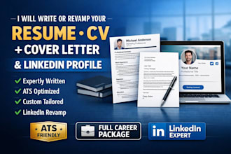 write your resume, CV, linkedin profile, cover letter and revamp resume