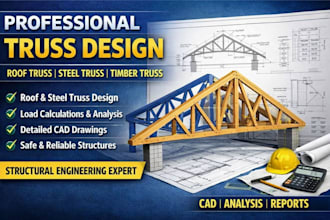 design structural roof truss, steel truss, and timber truss professionally