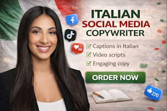 be your italian copywriter for social media caption, video scripts engaging copy