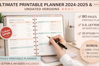 design printable and digital planner for etsy digital products