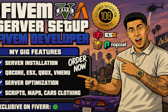 be your fivem developer, fix, edit or modify fivem vmenu server, qb, esx, qbox