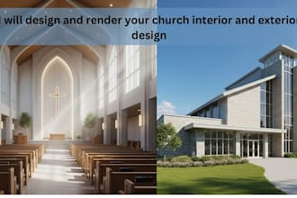design and render your church interior and exterior design