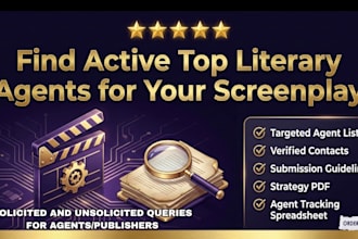 find active top literary agent for your moviescript, screenplay, screen writer