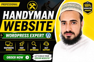 create handyman, plumbing, roofing, and cleaning wordpress website