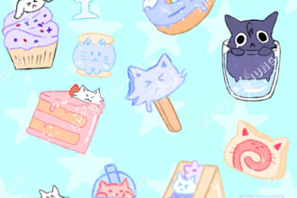 draw kawaii custom doodles