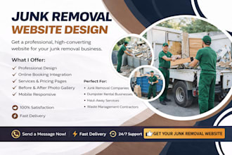 design junk removal website handyman website cleaning website