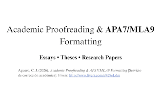 proofread and format academic papers in apa 7