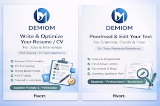 write, edit, and optimize your resume CV for jobs and internships