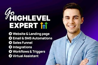 fix gohilevel sales funnel, setup website, ghl automation, workflows