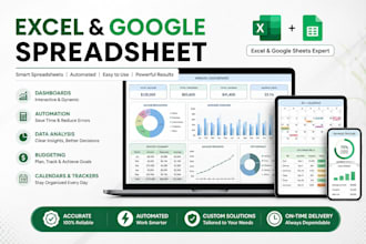 create custom excel spreadsheets, google sheets automation, excel vba