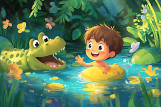 draw digital watercolor children book illustration