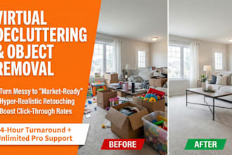 remove objects and declutter unwanted items from real estate photos