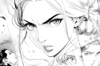 draw a comic, anime, manga page and 2d animation