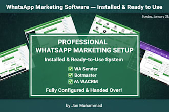 setup marketing software pro wa sender botmaster wacrm