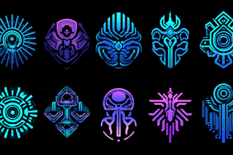 illustrate a gorgeous typography logo cyberpunk or mecha futuristic