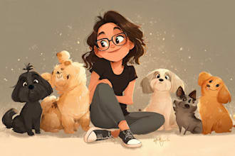 draw an awesome pet cartoon portrait