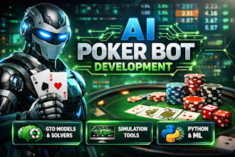 develop premium ai poker bots, gto models, and poker simulation tools in python