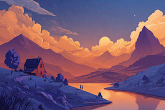 do art illustration of any landscape