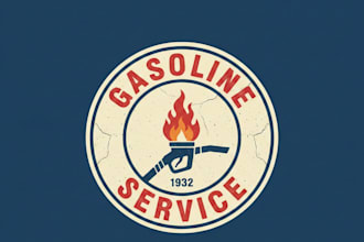 design a vintage gas logo with a classic retro look
