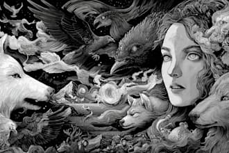 draw black and white illustrations