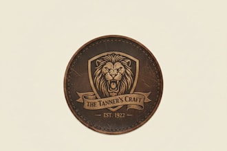 design a vintage leather brand logo with a classic heritage look