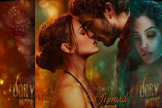 design illustrated romance book cover or ebook cover