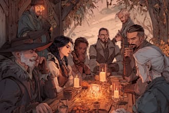 desing your dnd group party illustration
