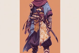 create dnd character art, fantasy character illustration