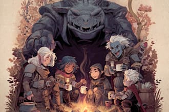 do a watercolor or fantasy portrait and dnd party