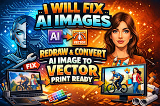 fix ai image, redraw ai image, convert image to vector print read