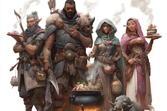 draw original dnd or rpg character art mpas party for you