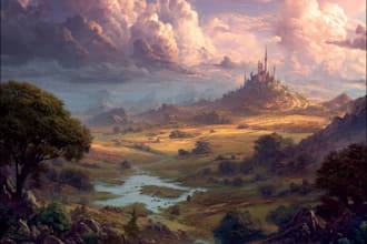 digitally paint fantasy landscape