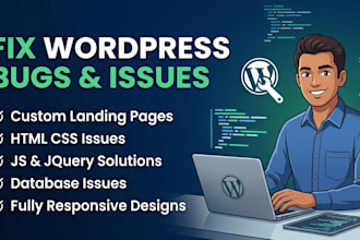 fix wordpress errors and HTML, CSS, PHP, javascript issues
