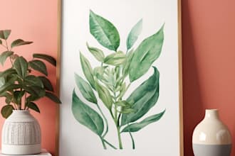 design trendy wall art or poster for etsy shop or home