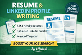 professionally write your resume, CV and linkedin profile