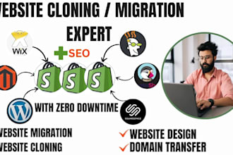 clone website migration migrate wordpress wix magento godaddy to shopify store
