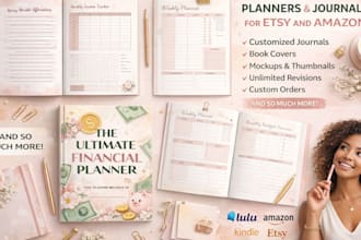 design digital journal planner hyperlinked etsy digital product journal design