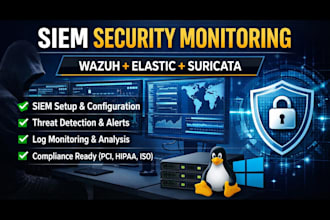 setup siem security monitoring with wazuh, elastic and suricata
