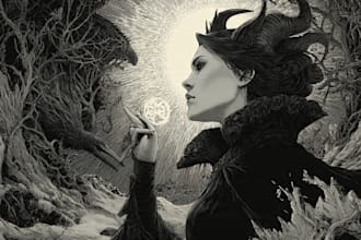 draw dark art illustration