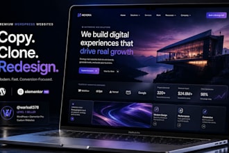 copy, clone,redesign wordpress website using elementor pro